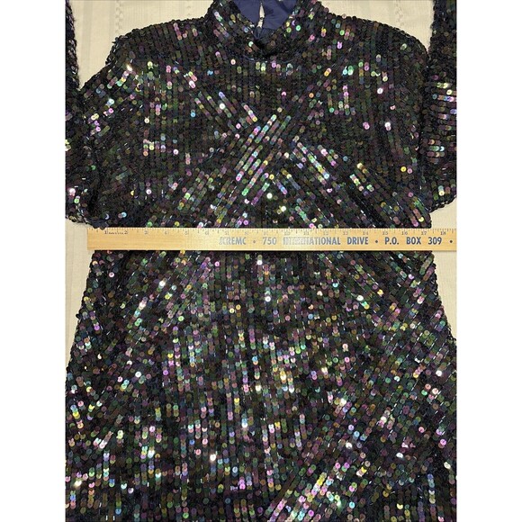 Beautiful!!  VTG Nolan Miller Dynasty Collection Dress/ Sequins/ Size 12 - Picture 10 of 13